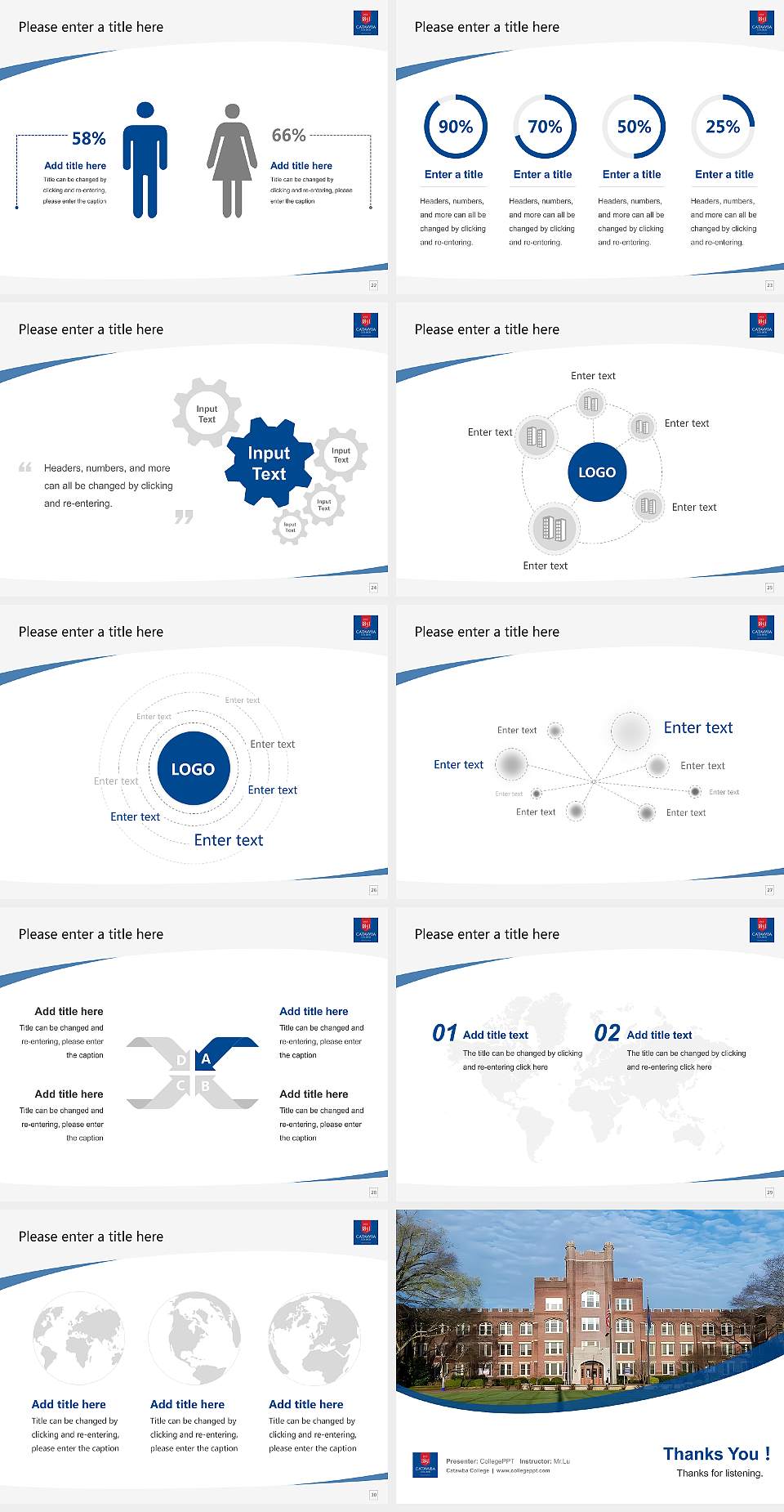 Catawba College Course/Courseware Creation PPT Template4:3 ratio PPT effect preview image4