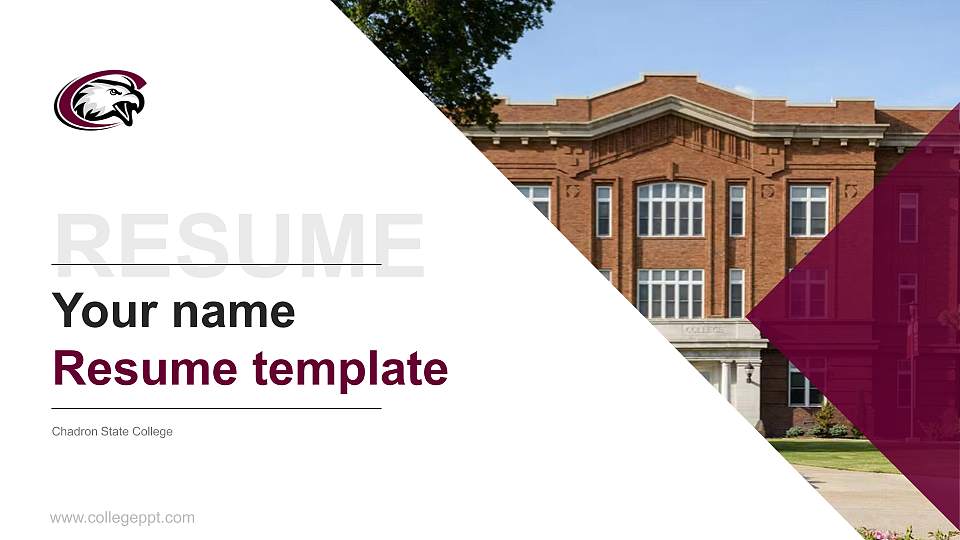 Chadron State College Resume PPT Template16:9 ratio PPT effect preview image