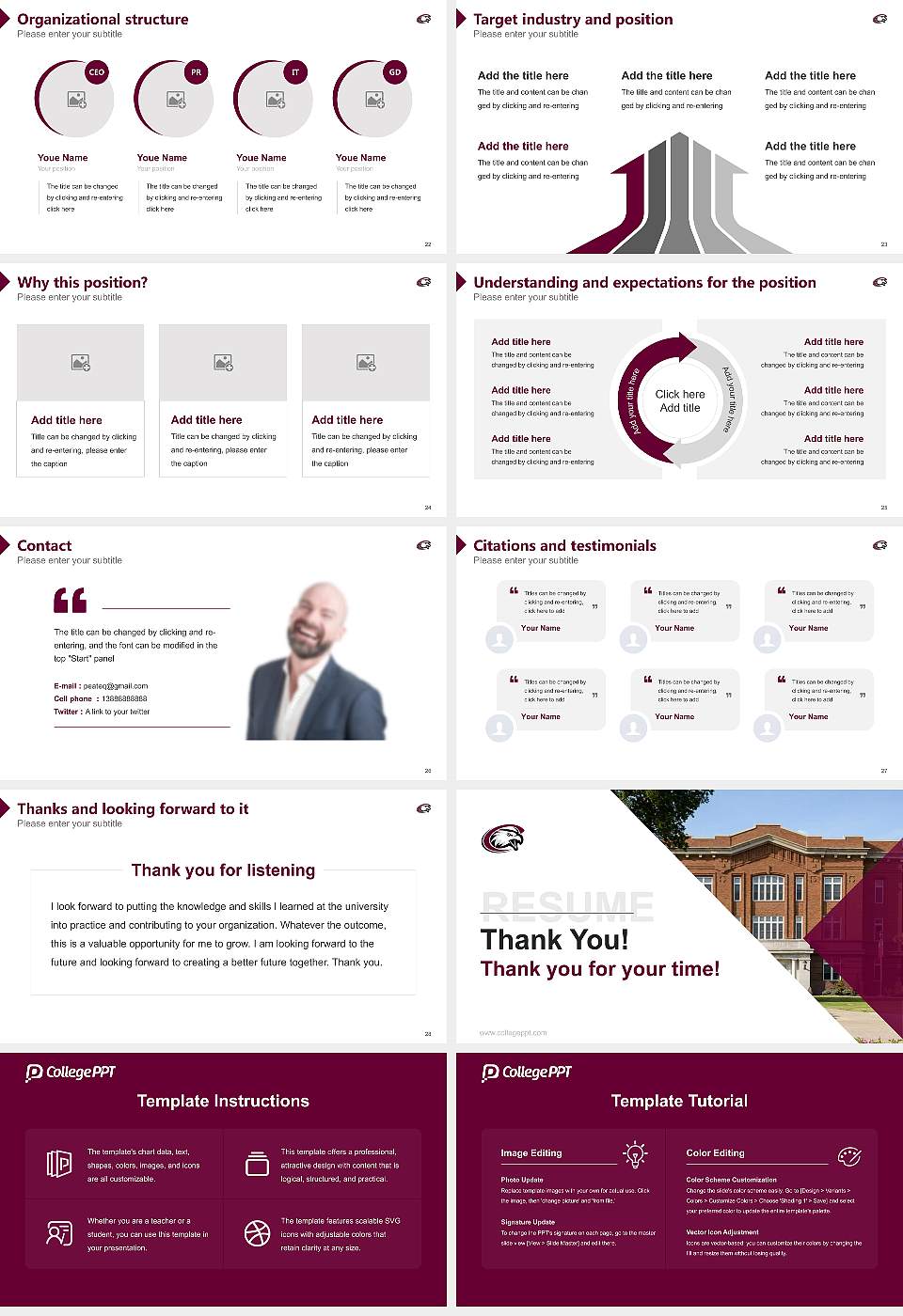 Chadron State College Resume PPT Template16:9 ratio PPT effect preview image4