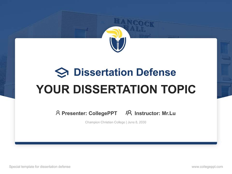 Champion Christian College Graduation Thesis Defense PPT Template4:3 ratio PPT effect preview image7