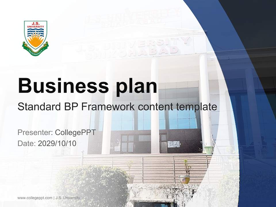 J.S. University Competition/Entrepreneurship Contest PPT Template4:3 ratio PPT effect preview image9