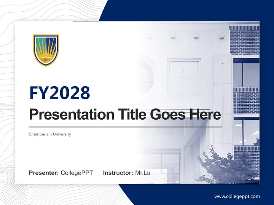 Chamberlain University Academic Presentation/Research Findings Report PPT Template4:3 ratio PPT effect preview image5