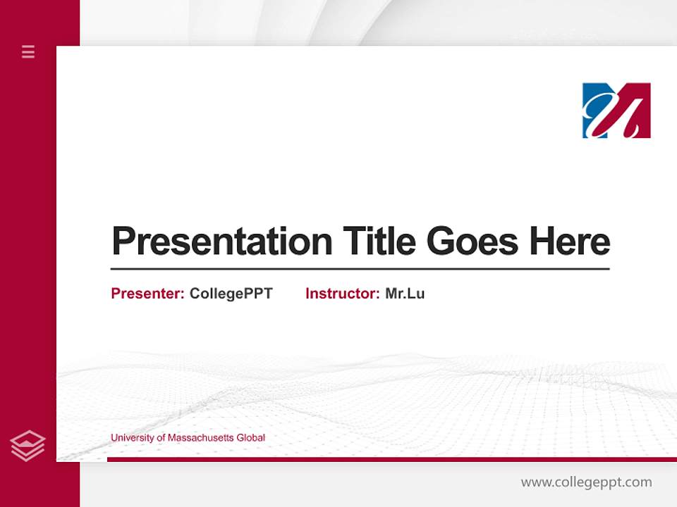 University of Massachusetts Global Thesis Proposal/Graduation Defense PPT Template4:3 ratio PPT effect preview image5