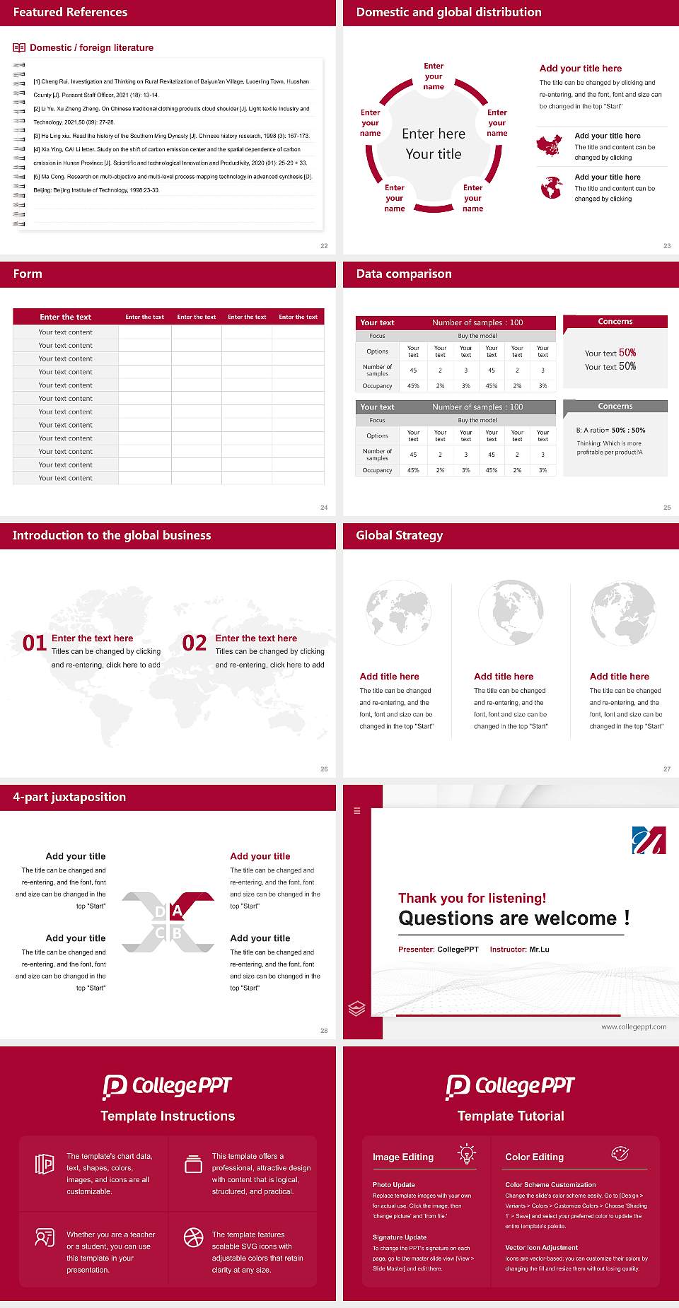 University of Massachusetts Global Thesis Proposal/Graduation Defense PPT Template4:3 ratio PPT effect preview image4