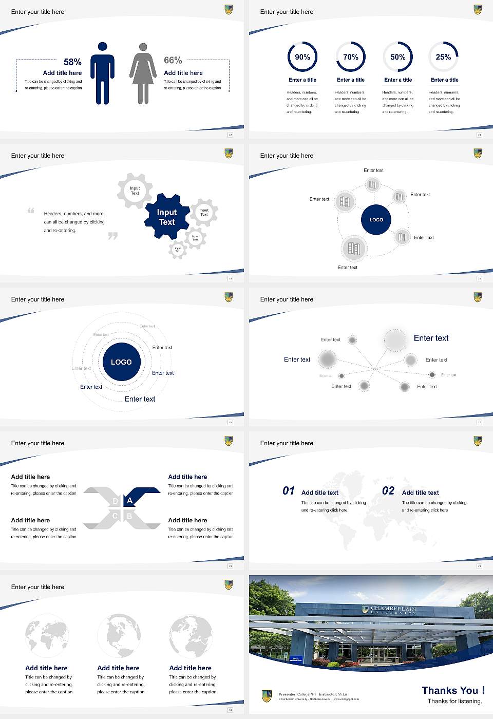 Chamberlain University – North Brunswick Course/Courseware Creation PPT Template16:9 ratio PPT effect preview image4