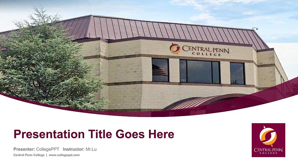 Central Penn College Course/Courseware Creation PPT Template16:9 ratio PPT effect preview image