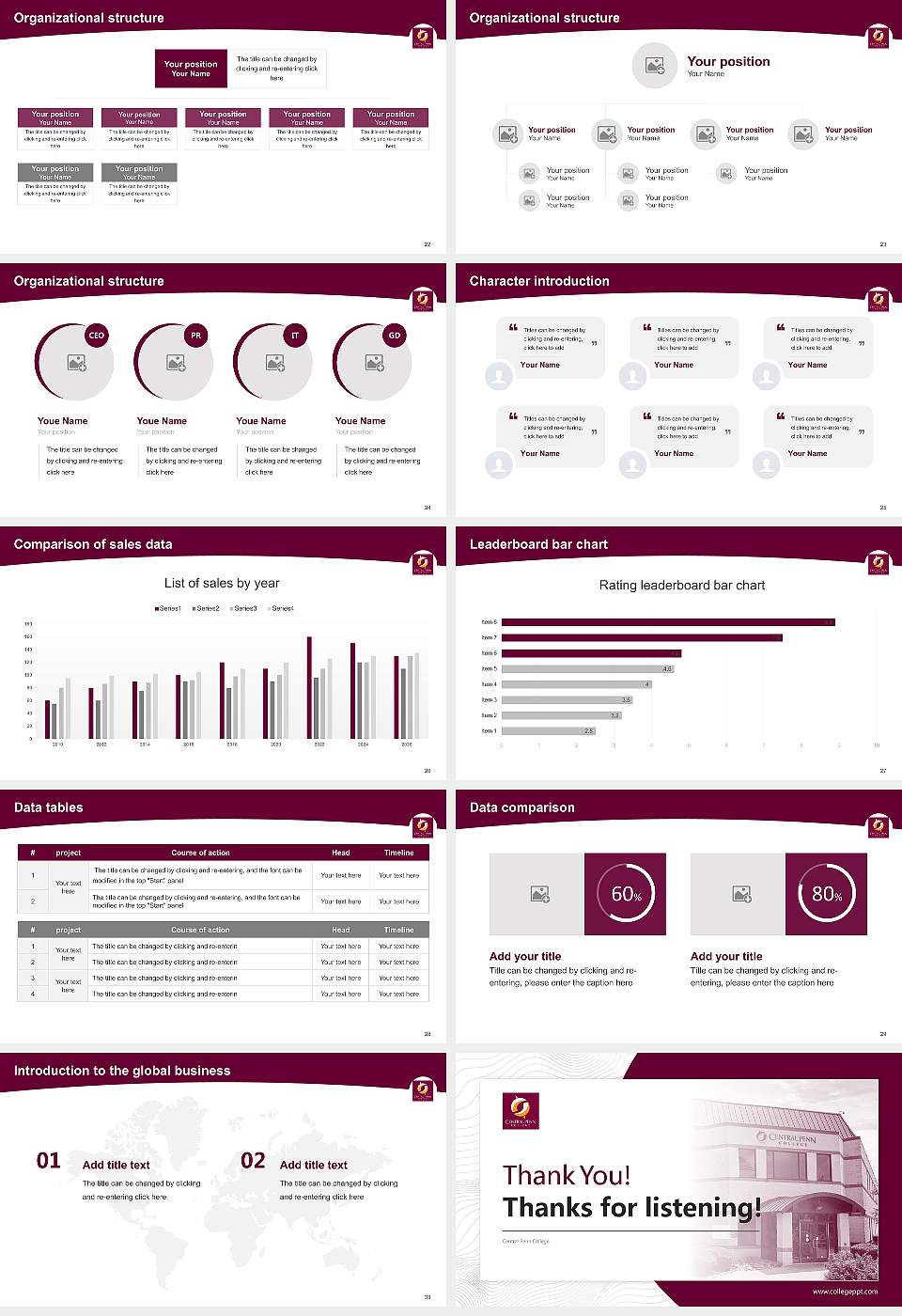 Central Penn College Academic Presentation/Research Findings Report PPT Template16:9 ratio PPT effect preview image4