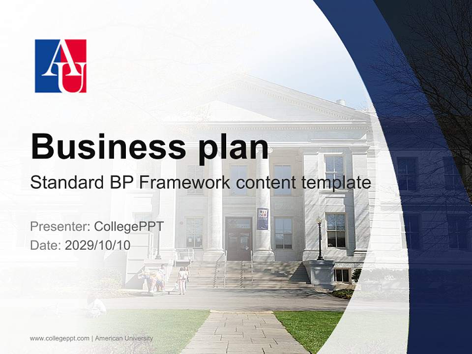 American University Competition/Entrepreneurship Contest PPT Template4:3 ratio PPT effect preview image9