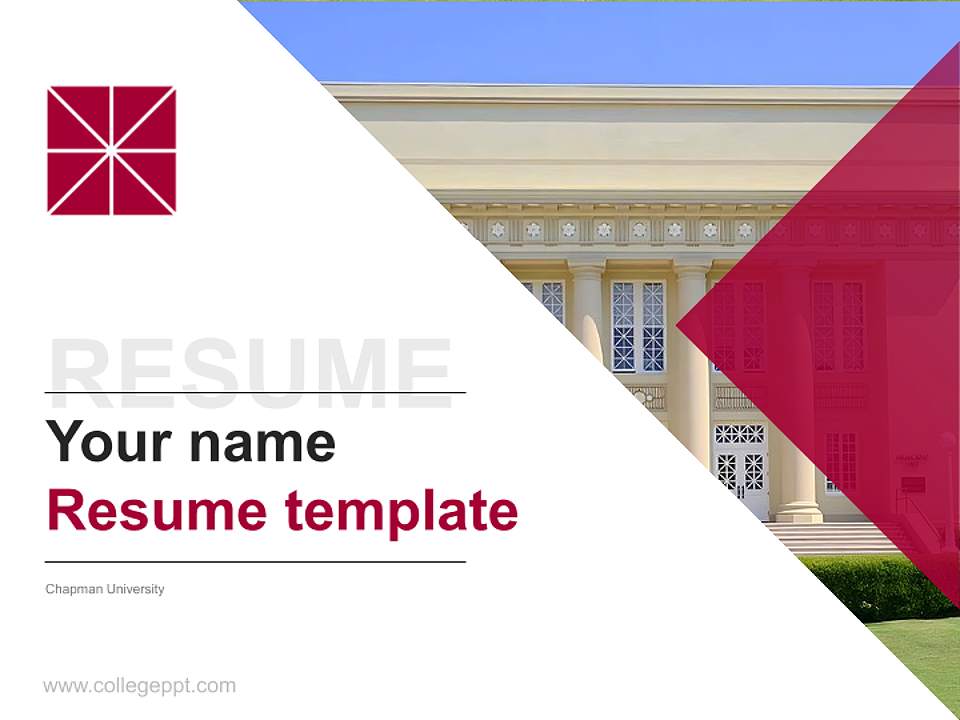 Chapman University Resume PPT Template4:3 ratio PPT effect preview image5