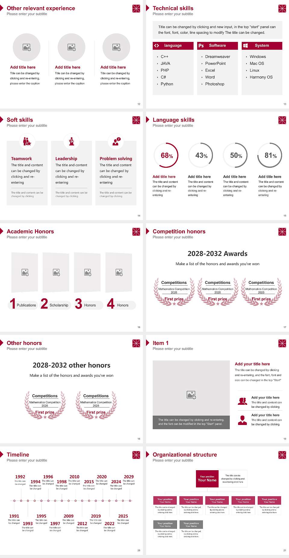 Chapman University Resume PPT Template4:3 ratio PPT effect preview image3