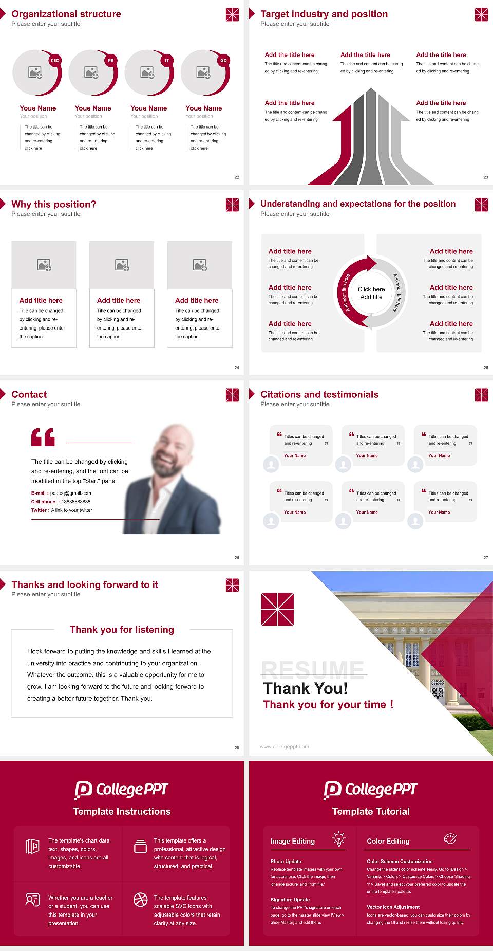 Chapman University Resume PPT Template4:3 ratio PPT effect preview image4