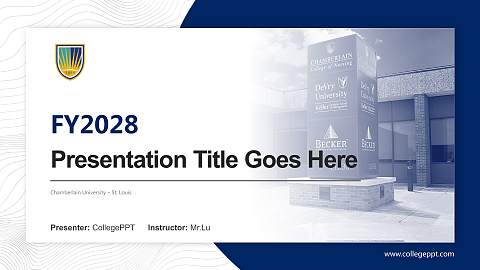 Chamberlain University – St. Louis Academic Presentation/Research Findings Report PPT Template