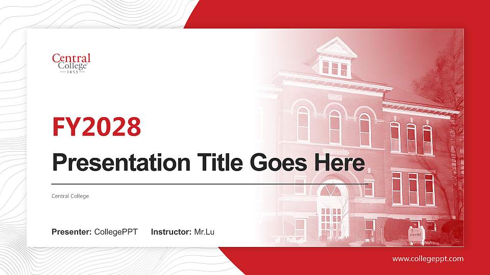 Central College Academic Presentation/Research Findings Report PPT Template16:9 ratio PPT effect preview image