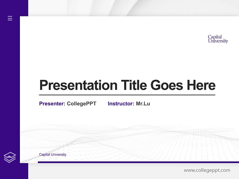 Capital University Thesis Proposal/Graduation Defense PPT Template4:3 ratio PPT effect preview image5