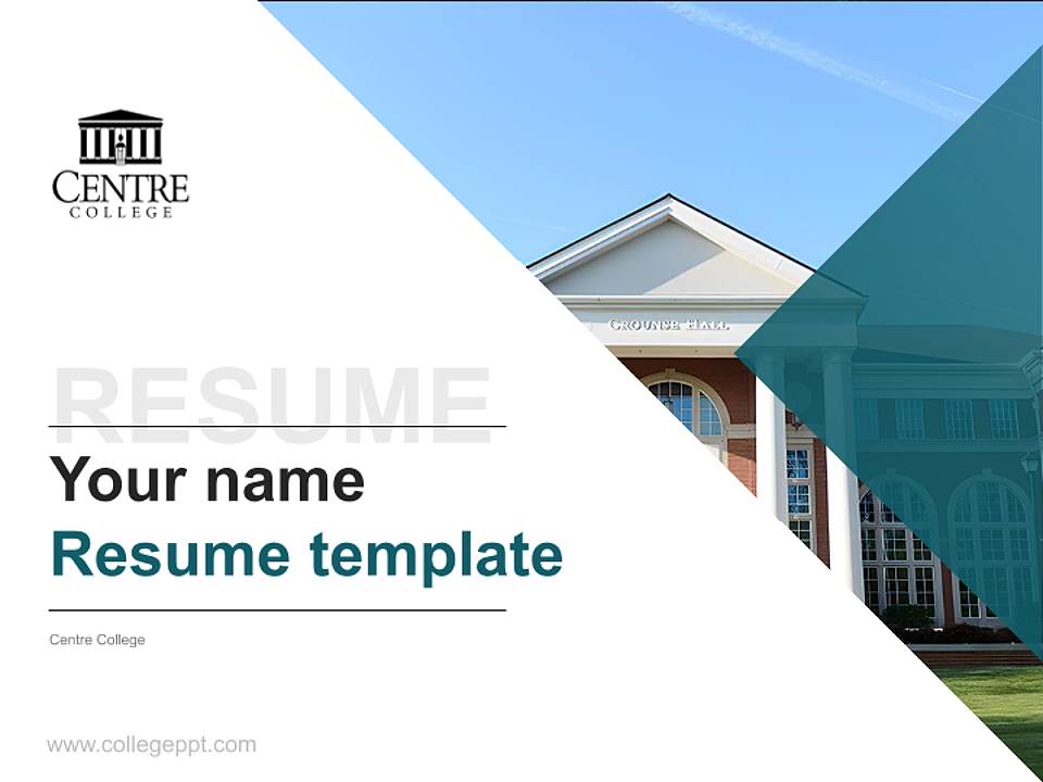 Centre College Resume PPT Template4:3 ratio PPT effect preview image5