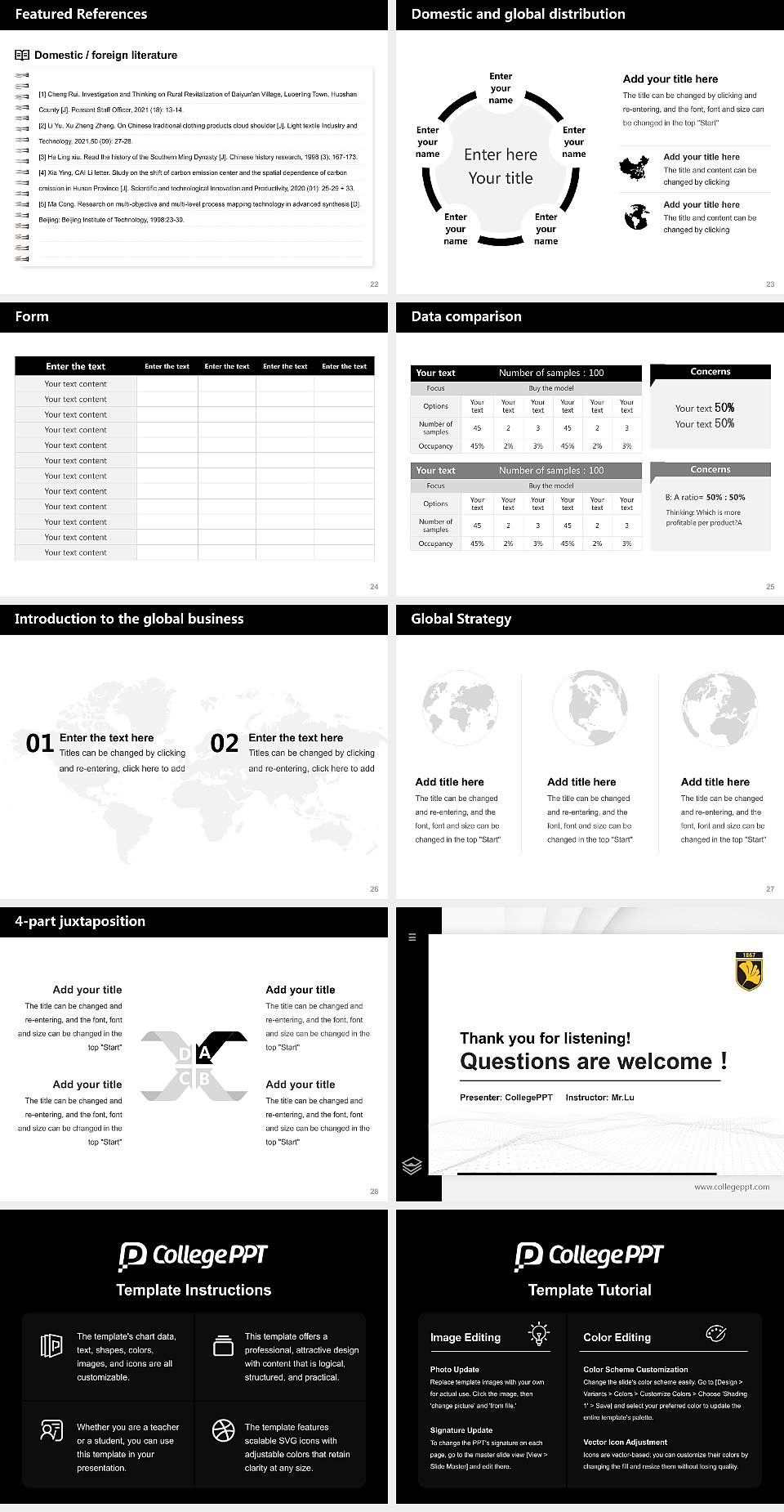 Cedar Crest College Thesis Proposal/Graduation Defense PPT Template4:3 ratio PPT effect preview image4