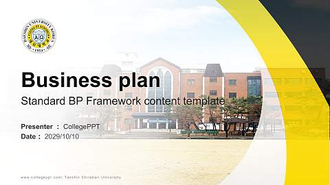 Taeshin Christian University Competition/Entrepreneurship Contest PPT Template