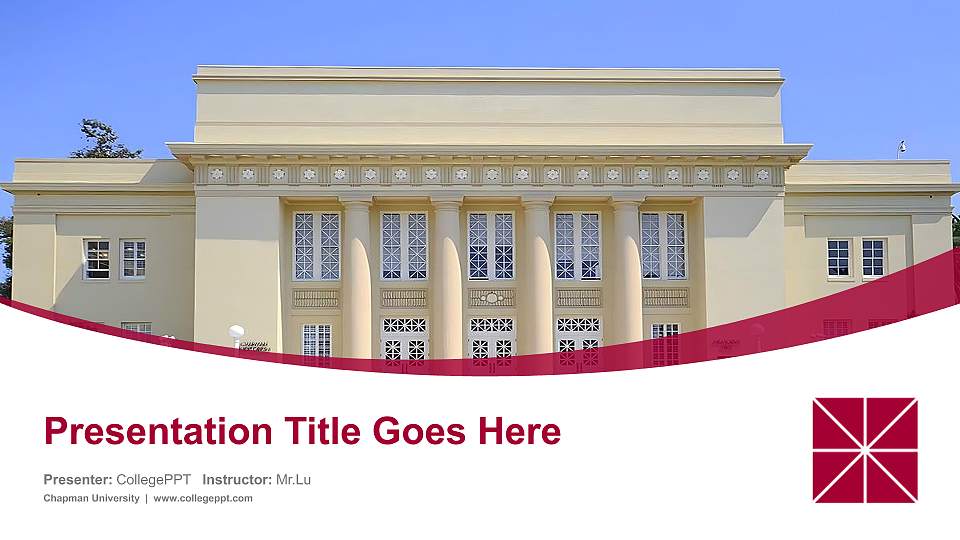 Chapman University Course/Courseware Creation PPT Template16:9 ratio PPT effect preview image