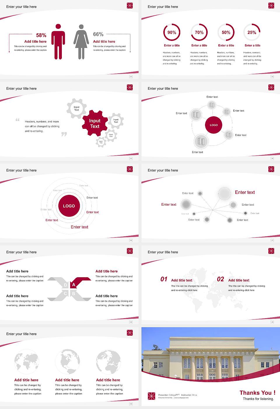 Chapman University Course/Courseware Creation PPT Template16:9 ratio PPT effect preview image4