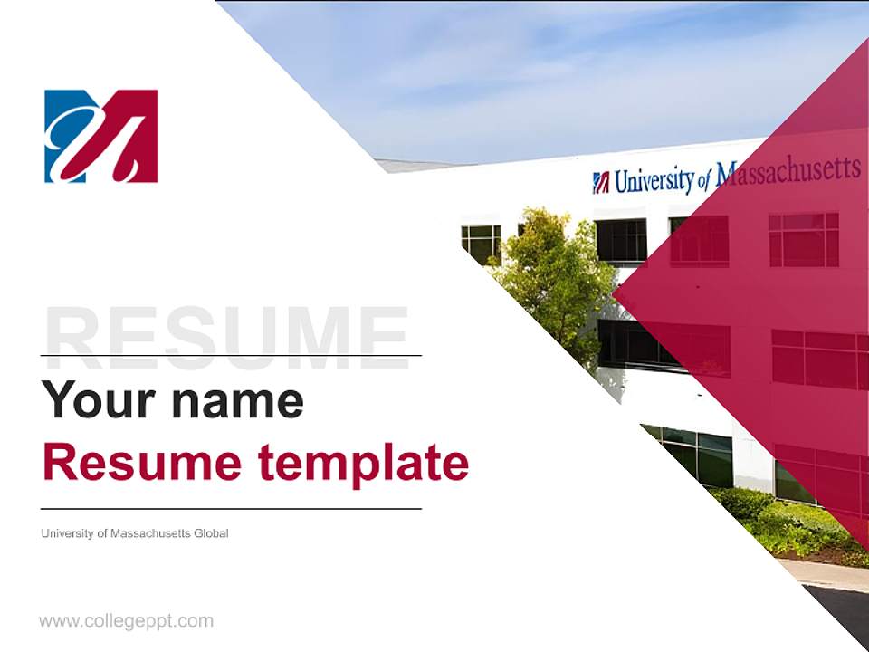 University of Massachusetts Global Resume PPT Template4:3 ratio PPT effect preview image5