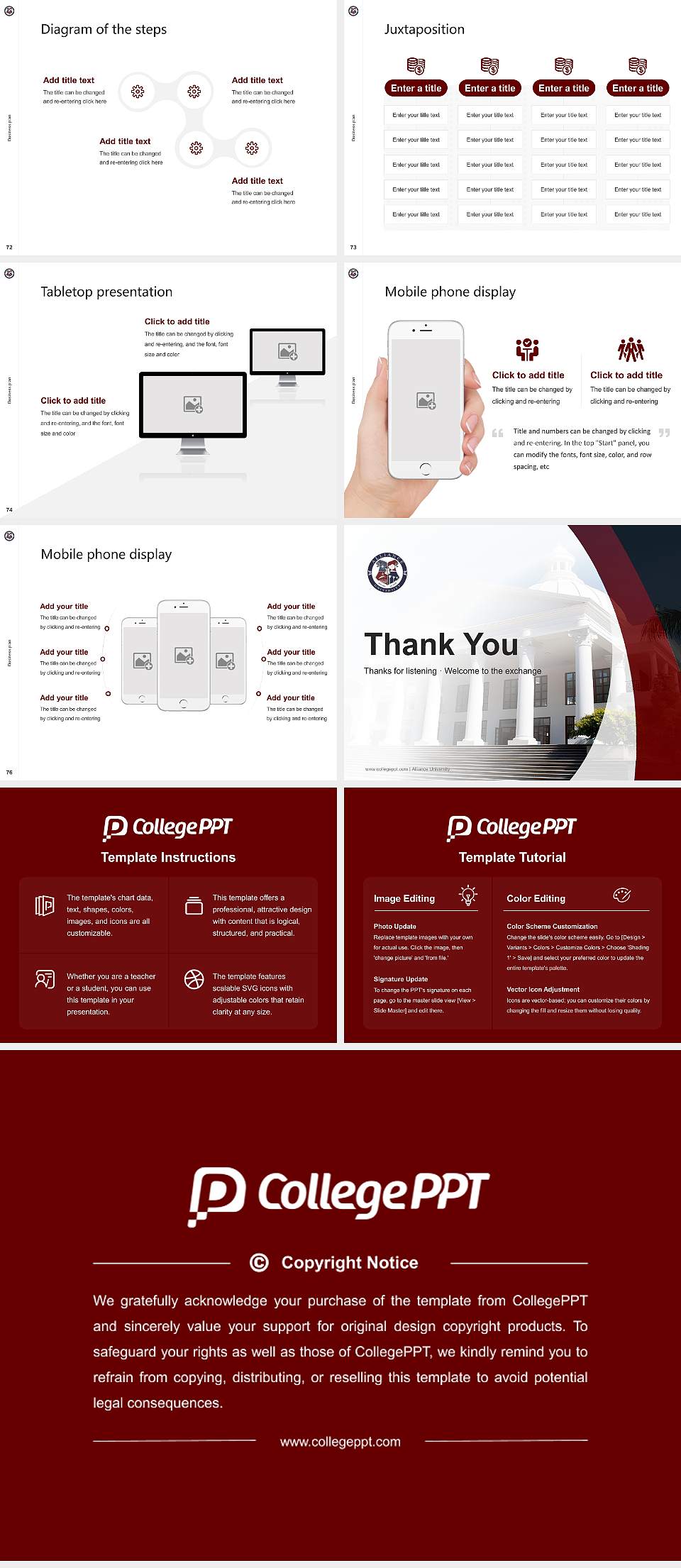 Alliance University Competition/Entrepreneurship Contest PPT Template4:3 ratio PPT effect preview image9