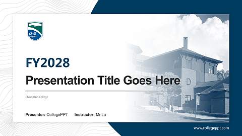 Champlain College Academic Presentation/Research Findings Report PPT Template