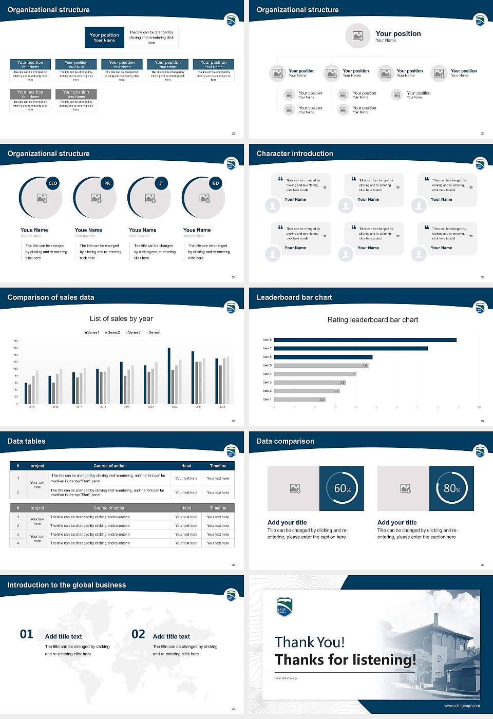 Champlain College Academic Presentation/Research Findings Report PPT Template16:9 ratio PPT effect preview image4