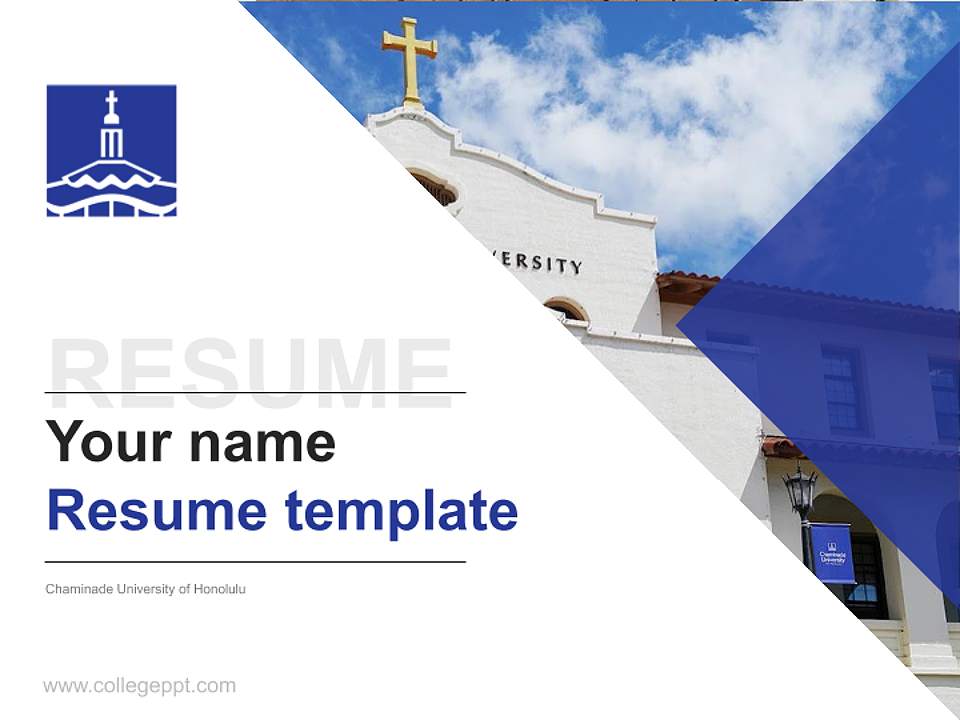 Chaminade University of Honolulu Resume PPT Template4:3 ratio PPT effect preview image5