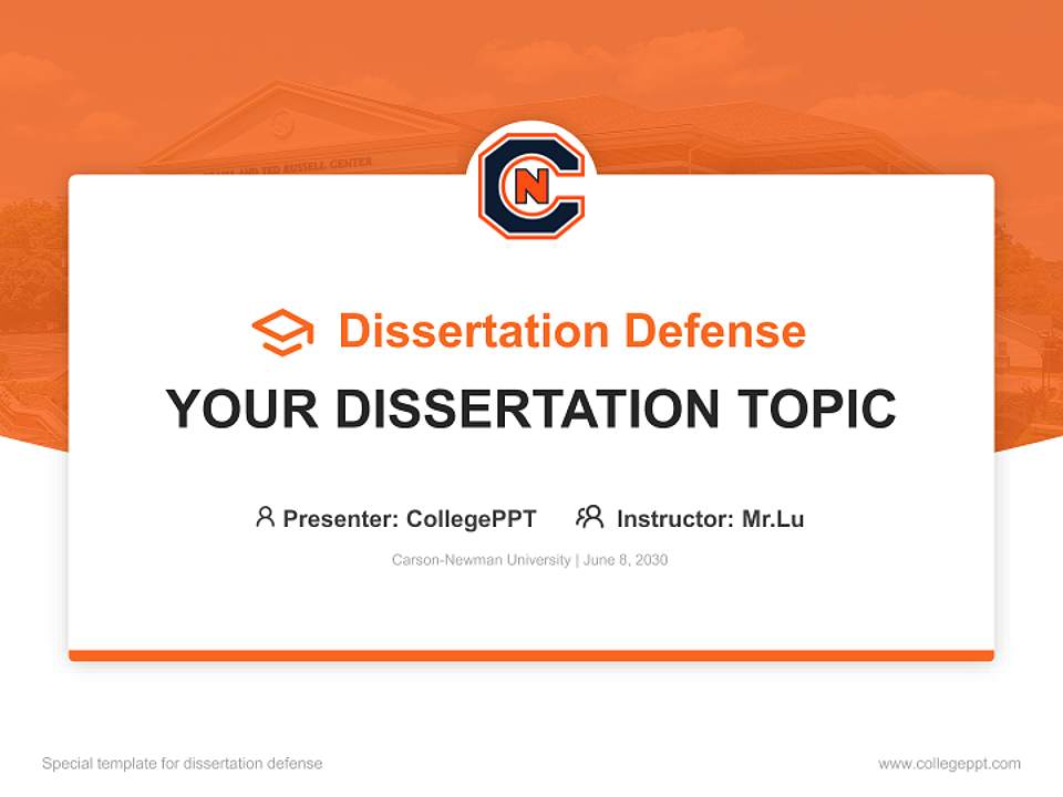 Carson-Newman University Graduation Thesis Defense PPT Template4:3 ratio PPT effect preview image7