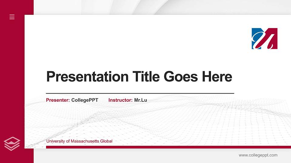 University of Massachusetts Global Thesis Proposal/Graduation Defense PPT Template16:9 ratio PPT effect preview image