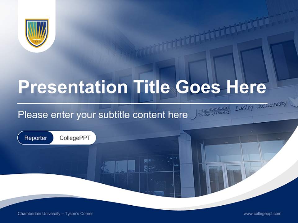 Chamberlain University – Tyson’s Corner Lecture Sharing and Networking Event PPT Template4:3 ratio PPT effect preview image4