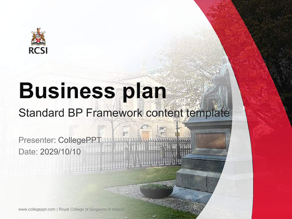 Royal College of Surgeons in Ireland Competition/Entrepreneurship Contest PPT Template4:3 ratio PPT effect preview image9