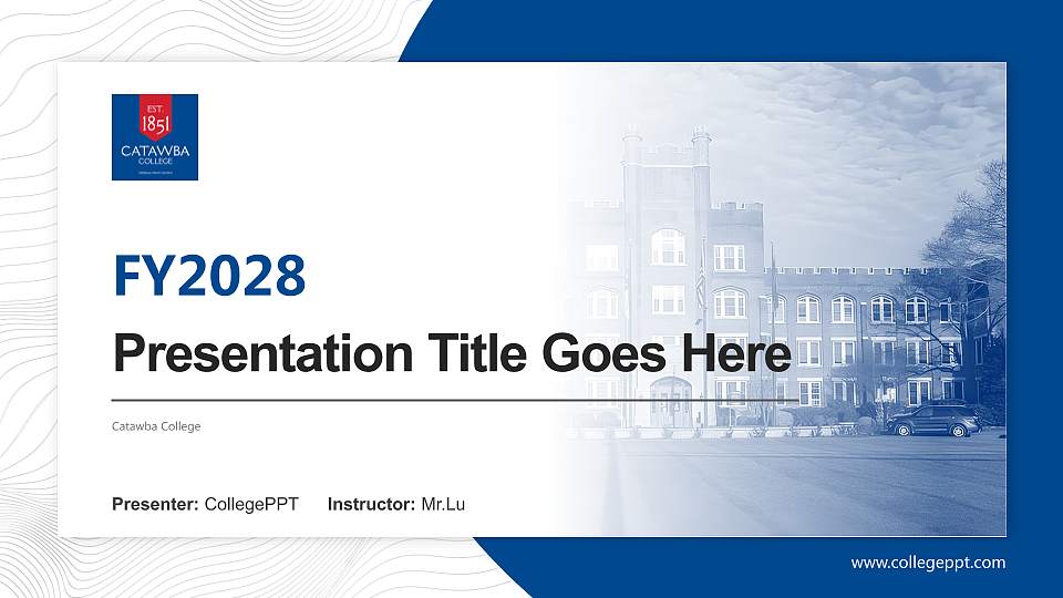 Catawba College Academic Presentation/Research Findings Report PPT Template16:9 ratio PPT effect preview image