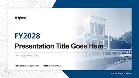 Central Georgia Technical College Academic Presentation/Research Findings Report PPT Template