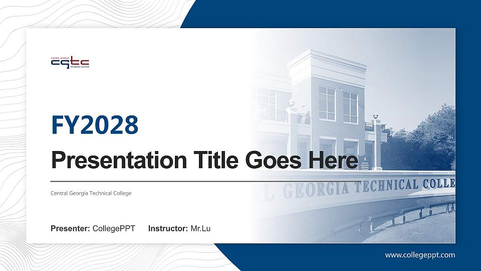 Central Georgia Technical College Academic Presentation/Research Findings Report PPT Template16:9 ratio PPT effect preview image