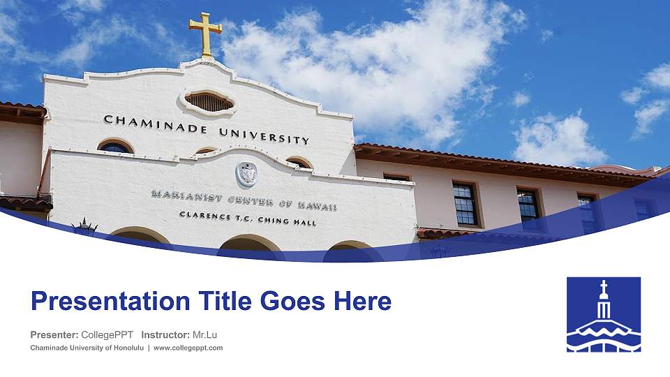 Chaminade University of Honolulu Course/Courseware Creation PPT Template16:9 ratio PPT effect preview image