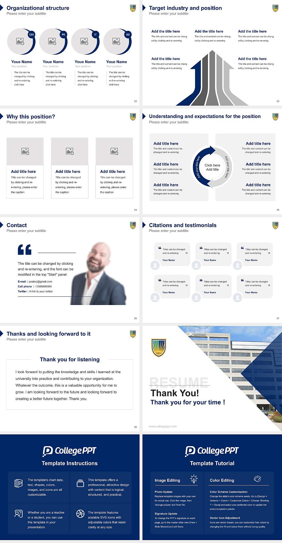 Chamberlain University-Indiana Resume PPT Template4:3 ratio PPT effect preview image4