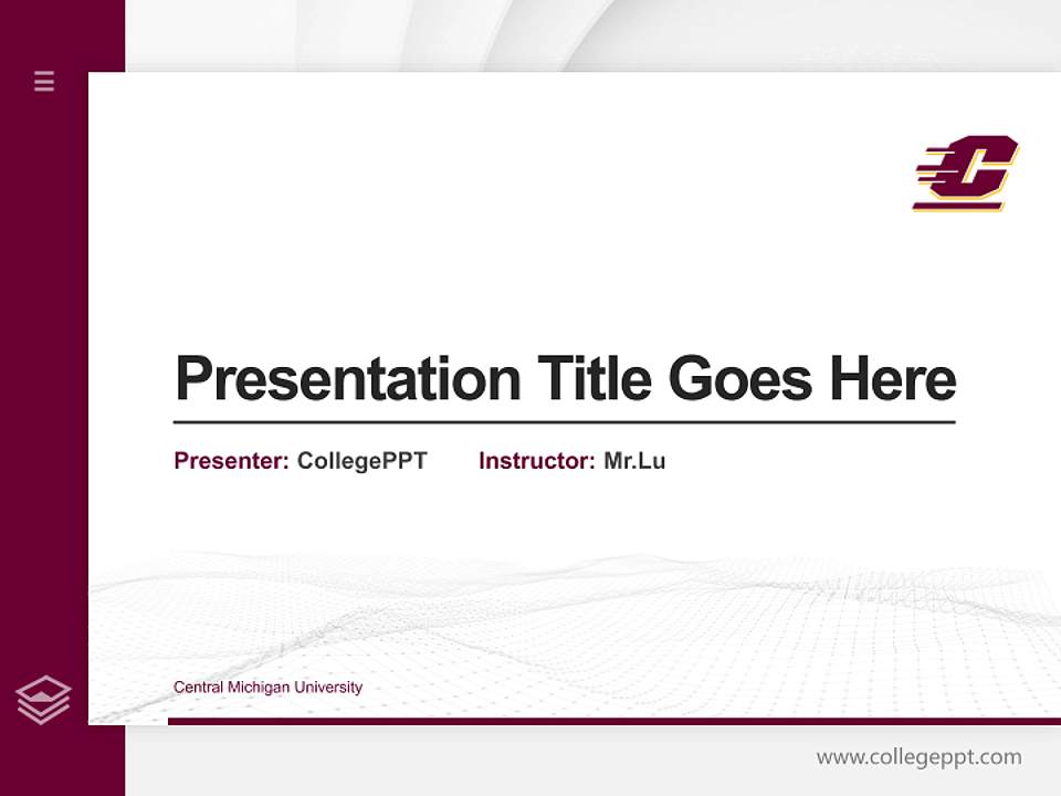 Central Michigan University Thesis Proposal/Graduation Defense PPT Template4:3 ratio PPT effect preview image5