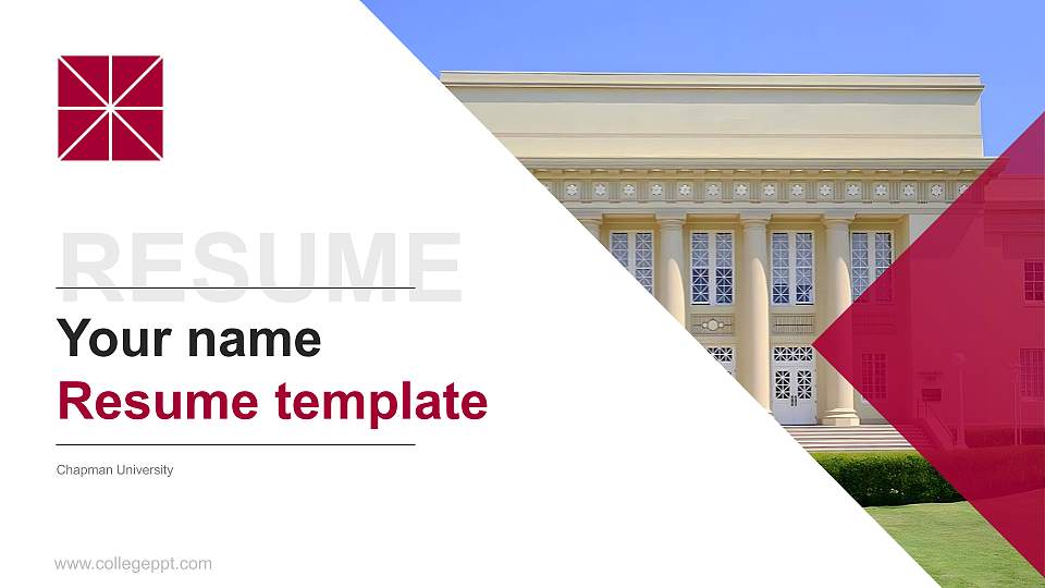 Chapman University Resume PPT Template16:9 ratio PPT effect preview image