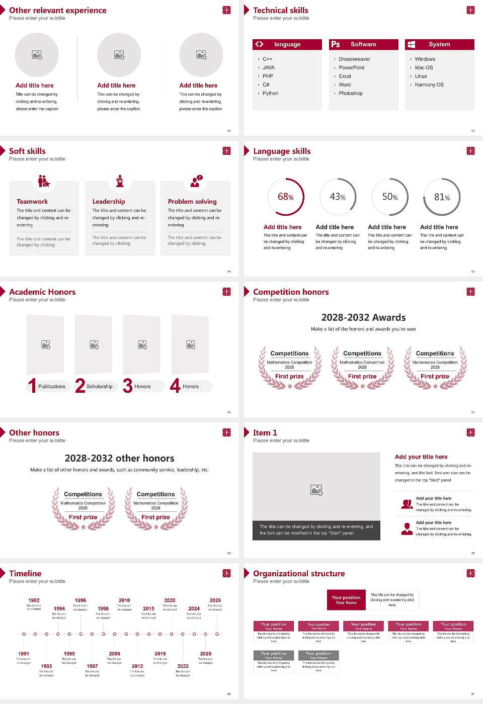 Chapman University Resume PPT Template16:9 ratio PPT effect preview image3