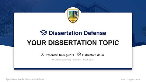 Chamberlain University – Columbus Graduation Thesis Defense PPT Template