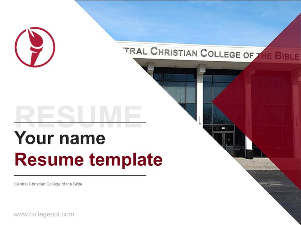 Central Christian College of the Bible Resume PPT Template4:3 ratio PPT effect preview image5