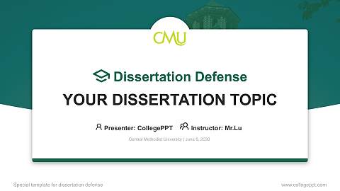 Central Methodist University Graduation Thesis Defense PPT Template