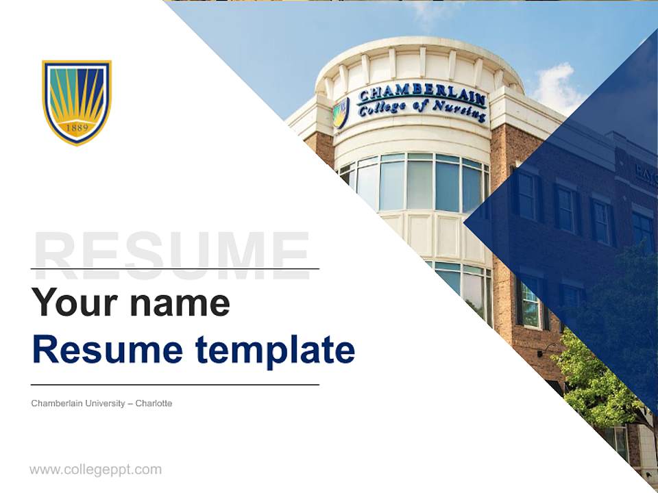Chamberlain University – Charlotte Resume PPT Template4:3 ratio PPT effect preview image5