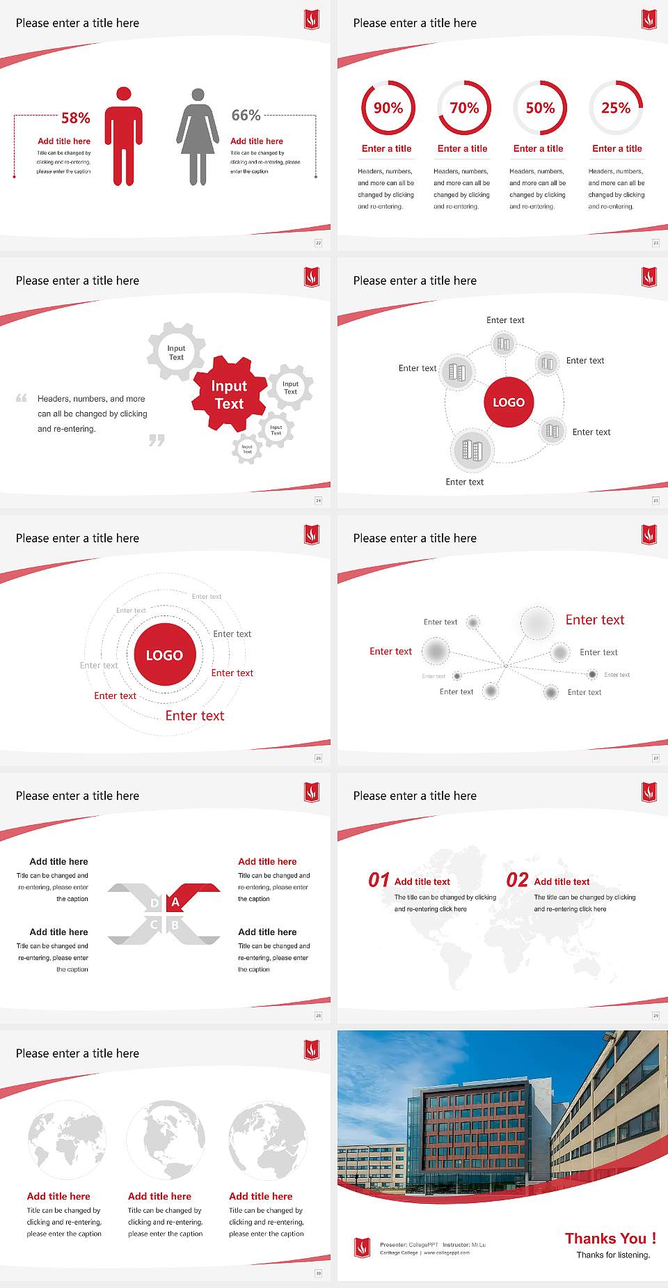 Carthage College Course/Courseware Creation PPT Template4:3 ratio PPT effect preview image4