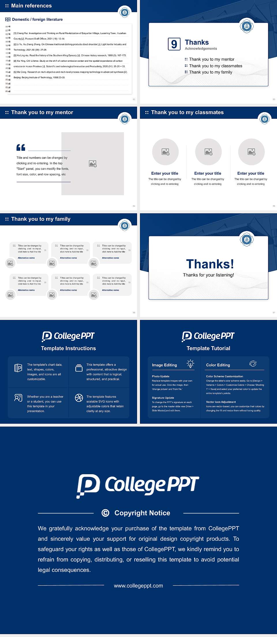 Blessing Rieman College of Nursing and Health Sciences Graduation Thesis Defense PPT Template4:3 ratio PPT effect preview image7