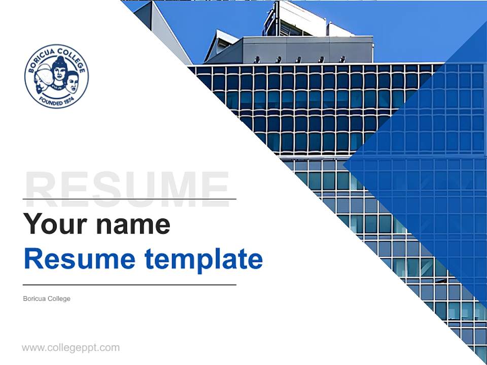 Boricua College Resume PPT Template4:3 ratio PPT effect preview image5