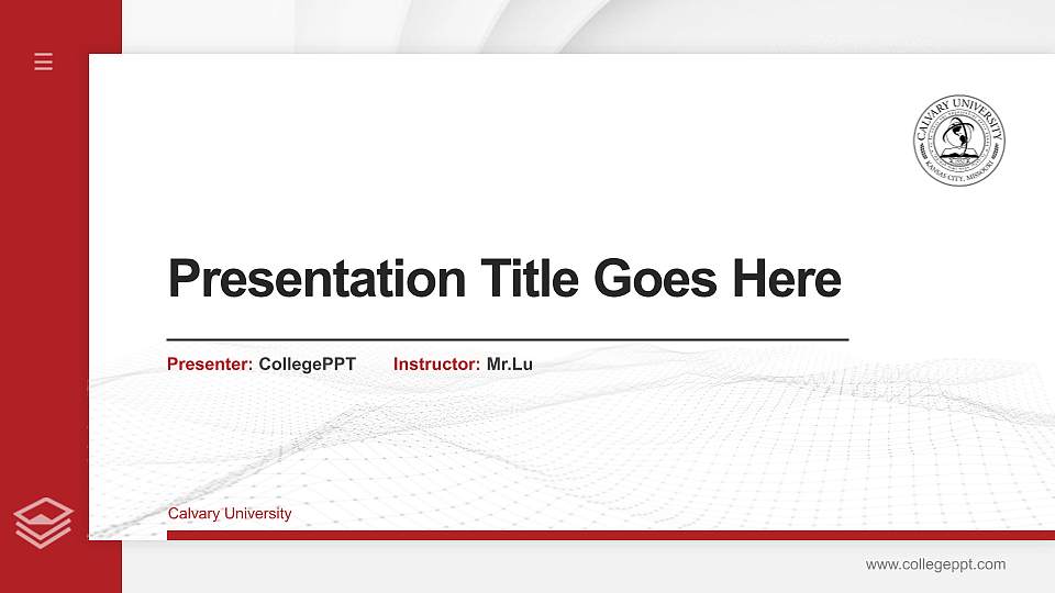 Calvary University Thesis Proposal/Graduation Defense PPT Template16:9 ratio PPT effect preview image