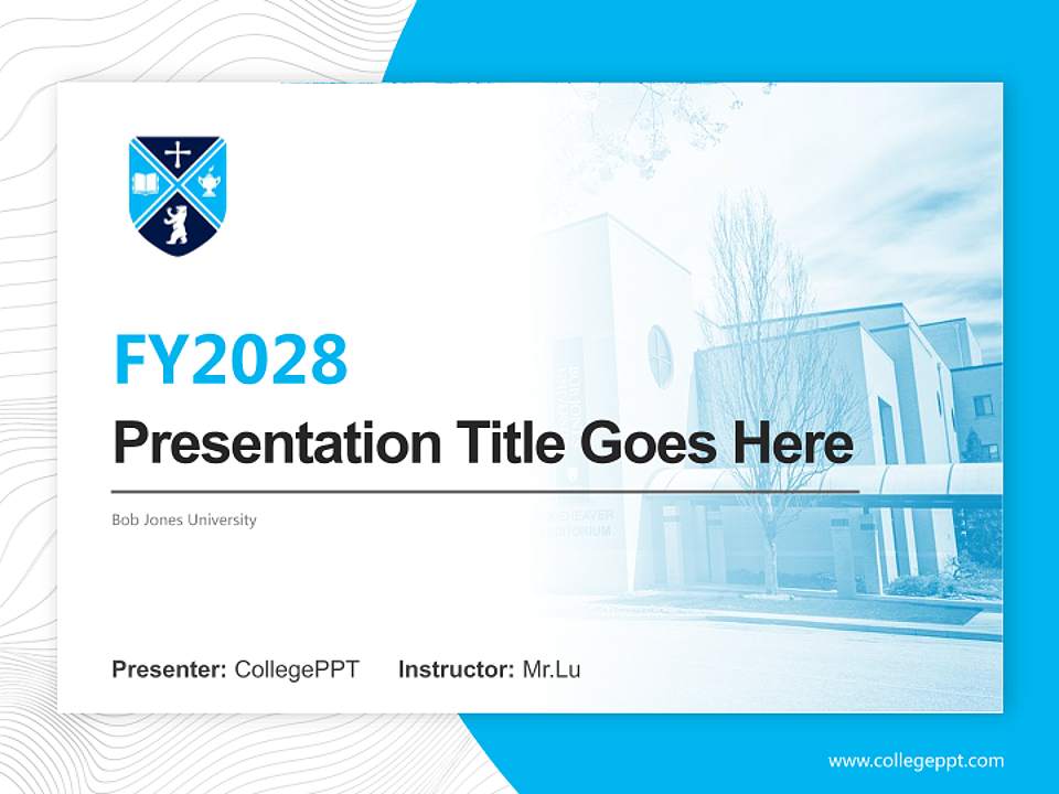 Bob Jones University Academic Presentation/Research Findings Report PPT Template4:3 ratio PPT effect preview image5