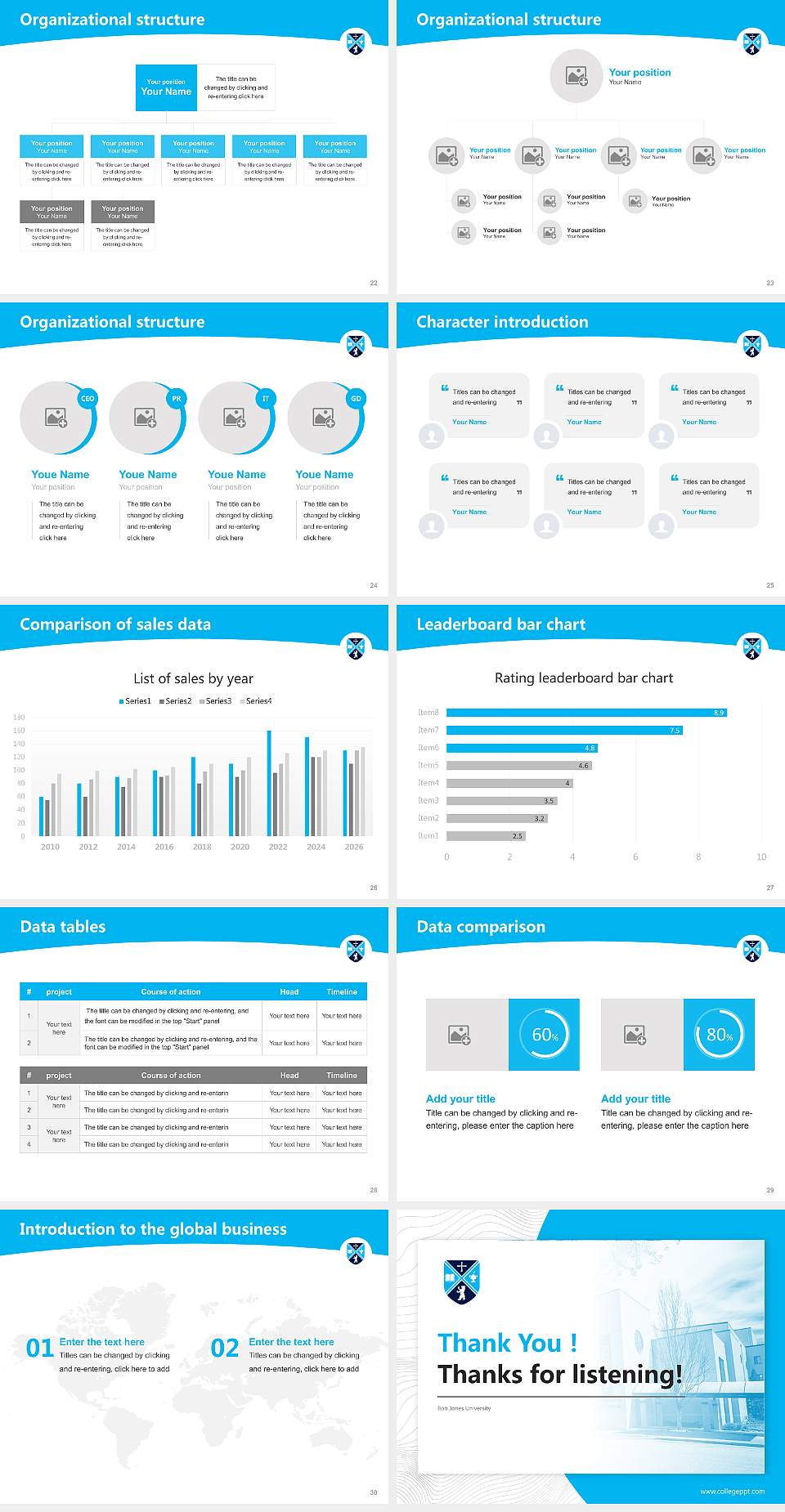 Bob Jones University Academic Presentation/Research Findings Report PPT Template4:3 ratio PPT effect preview image4